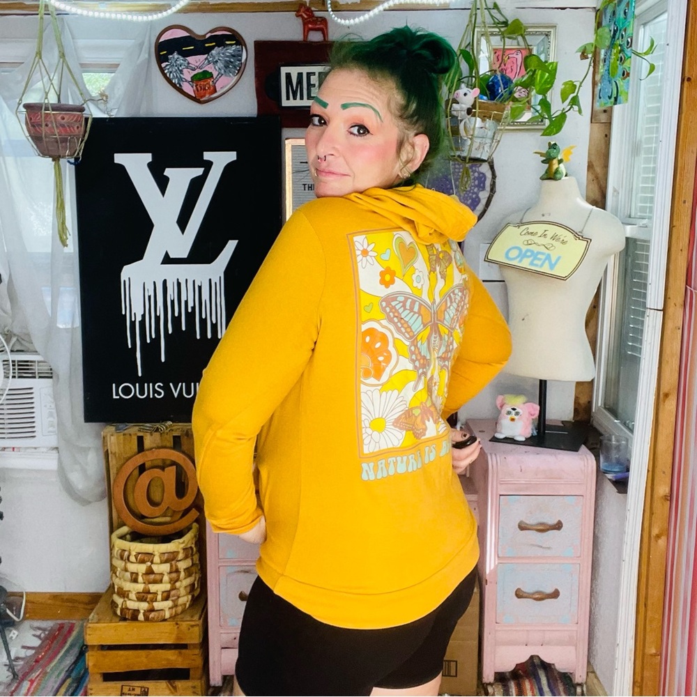 Chemistry Yellow Gold Long Sleeve Hoodie Size Small - Picture 5 of 14